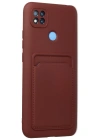 Newface Xiaomi Redmi 9C Kılıf Kelvin Kartvizitli Silikon - Bordo