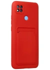 Newface Xiaomi Redmi 9C Kılıf Kelvin Kartvizitli Silikon - Kırmızı