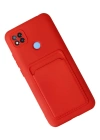 Newface Xiaomi Redmi 9C Kılıf Kelvin Kartvizitli Silikon - Kırmızı