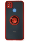 Newface Xiaomi Redmi 9C Kılıf Montreal Yüzüklü Silikon Kapak - Kırmızı
