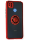 Newface Xiaomi Redmi 9C Kılıf Montreal Yüzüklü Silikon Kapak - Kırmızı