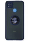 Newface Xiaomi Redmi 9C Kılıf Montreal Yüzüklü Silikon Kapak - Lacivert
