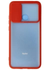Newface Xiaomi Redmi 9C Kılıf Palm Buzlu Kamera Sürgülü Silikon - Kırmızı