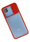 Newface Xiaomi Redmi 9C Kılıf Palm Buzlu Kamera Sürgülü Silikon - Kırmızı