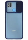 Newface Xiaomi Redmi 9C Kılıf Palm Buzlu Kamera Sürgülü Silikon - Lacivert