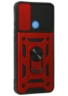 Newface Xiaomi Redmi 9C Kılıf Pars Lens Yüzüklü Silikon - Kırmızı