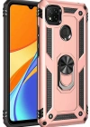 Newface Xiaomi Redmi 9C Kılıf Sofya Yüzüklü Silikon Kapak - Rose