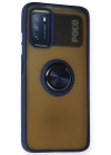 Newface Xiaomi Redmi 9T Kılıf Montreal Yüzüklü Silikon Kapak - Lacivert