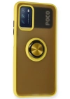 Newface Xiaomi Redmi 9T Kılıf Montreal Yüzüklü Silikon Kapak - Sarı