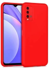 Newface Xiaomi Redmi 9T Kılıf Nano içi Kadife Silikon - Kırmızı