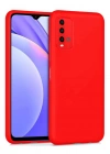 Newface Xiaomi Redmi 9T Kılıf Nano içi Kadife Silikon - Kırmızı
