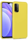 Newface Xiaomi Redmi 9T Kılıf Nano içi Kadife Silikon - Sarı