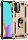 Newface Xiaomi Redmi 9T Kılıf Sofya Yüzüklü Silikon Kapak - Gold