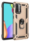 Newface Xiaomi Redmi 9T Kılıf Sofya Yüzüklü Silikon Kapak - Gold