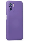 Newface Xiaomi Redmi Note 10 Kılıf Nano içi Kadife Silikon - Mor