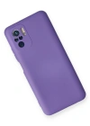 Newface Xiaomi Redmi Note 10 Kılıf Nano içi Kadife Silikon - Mor