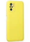 Newface Xiaomi Redmi Note 10 Kılıf Nano içi Kadife Silikon - Sarı