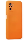 Newface Xiaomi Redmi Note 10 Kılıf Nano içi Kadife Silikon - Turuncu