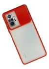 Newface Xiaomi Redmi Note 10 Pro Kılıf Palm Buzlu Kamera Sürgülü Silikon - Kırmızı