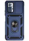 Newface Xiaomi Redmi Note 10 Pro Kılıf Pars Lens Yüzüklü Silikon - Lacivert