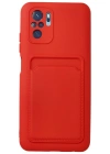 Newface Xiaomi Redmi Note 10S Kılıf Kelvin Kartvizitli Silikon - Kırmızı