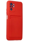 Newface Xiaomi Redmi Note 10S Kılıf Kelvin Kartvizitli Silikon - Kırmızı