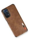 Newface Xiaomi Redmi Note 11 Kılıf Loop Deri Silikon - Kahverengi