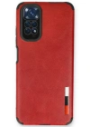 Newface Xiaomi Redmi Note 11 Kılıf Loop Deri Silikon - Kırmızı