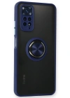 Newface Xiaomi Redmi Note 11 Kılıf Montreal Yüzüklü Silikon Kapak - Lacivert