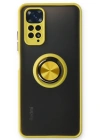 Newface Xiaomi Redmi Note 11 Kılıf Montreal Yüzüklü Silikon Kapak - Sarı