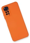Newface Xiaomi Redmi Note 11 Kılıf Nano içi Kadife Silikon - Turuncu