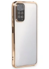 Newface Xiaomi Redmi Note 11 Kılıf Razer Lensli Silikon - Gold