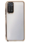 Newface Xiaomi Redmi Note 11 Kılıf Razer Lensli Silikon - Gold
