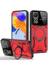 Newface Xiaomi Redmi Note 11 Pro Kılıf Joy Lens Standlı Kapak - Kırmızı