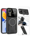 Newface Xiaomi Redmi Note 11 Pro Kılıf Joy Lens Standlı Kapak - Koyu Yeşil