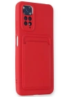 Newface Xiaomi Redmi Note 11S Kılıf Kelvin Kartvizitli Silikon - Kırmızı