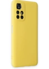 Newface Xiaomi Redmi Note 11T Kılıf Nano içi Kadife Silikon - Sarı