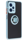 Newface Xiaomi Redmi Note 12 5G Kılıf Montreal Yüzüklü Silikon Kapak - Buz Mavi