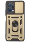 Newface Xiaomi Redmi Note 12 5G Kılıf Pars Lens Yüzüklü Silikon - Gold