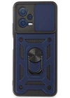 Newface Xiaomi Redmi Note 12 5G Kılıf Pars Lens Yüzüklü Silikon - Lacivert