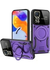 Newface Xiaomi Redmi Note 12 Pro 4G Kılıf Joy Lens Standlı Kapak - Mor