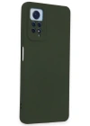 Newface Xiaomi Redmi Note 12 Pro 4G Kılıf Nano içi Kadife Silikon - Koyu Yeşil