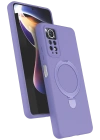 Newface Xiaomi Redmi Note 12 Pro 4G Regal Magsafe Standlı Kapak - Lila