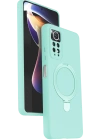 Newface Xiaomi Redmi Note 12 Pro 4G Regal Magsafe Standlı Kapak - Su Yeşili