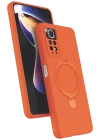 Newface Xiaomi Redmi Note 12 Pro 4G Regal Magsafe Standlı Kapak - Turuncu
