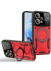 Newface Xiaomi Redmi Note 12 Pro 5G Kılıf Joy Lens Standlı Kapak - Kırmızı