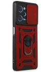 Newface Xiaomi Redmi Note 12 Pro 5G Kılıf Pars Lens Yüzüklü Silikon - Kırmızı