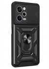 Newface Xiaomi Redmi Note 12 Pro 5G Kılıf Pars Lens Yüzüklü Silikon - Siyah