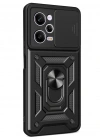 Newface Xiaomi Redmi Note 12 Pro 5G Kılıf Pars Lens Yüzüklü Silikon - Siyah