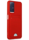Newface Xiaomi Redmi Note 12S Kılıf Kelvin Kartvizitli Silikon - Kırmızı